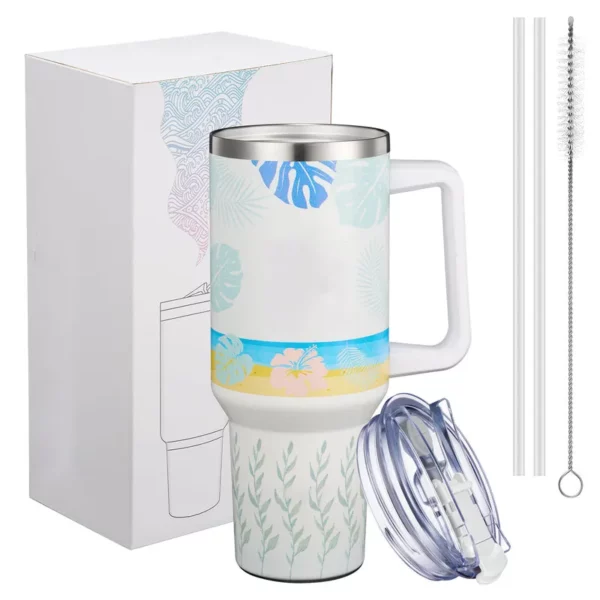 Stainless Steel Insulated 40 oz Travel Tumbler - Garden - Image 2