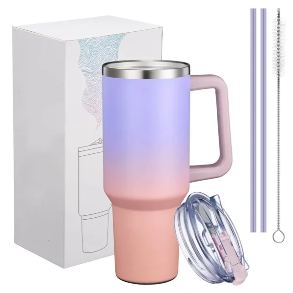 Stainless Steel Insulated 40 oz Travel Tumbler - Lavender Dream - Image 2